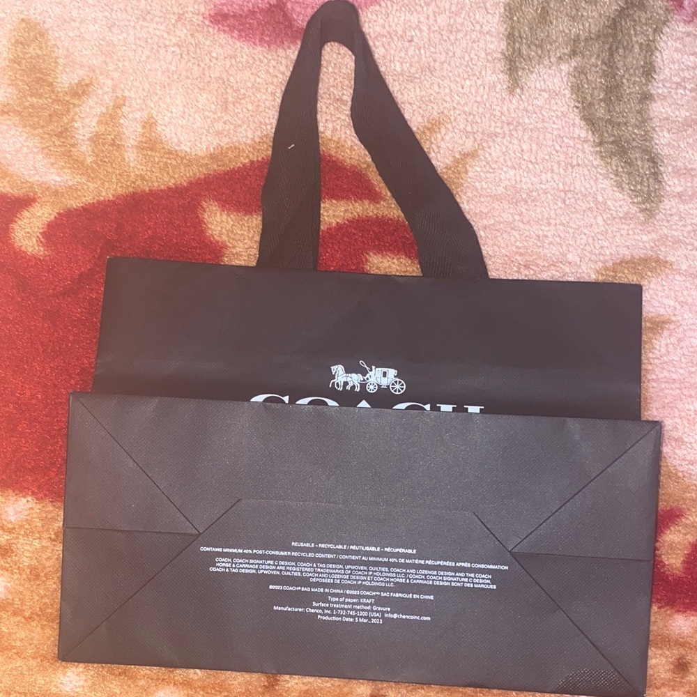 Coach New York Black and White Logo Shopping Bag - Picture 4 of 5